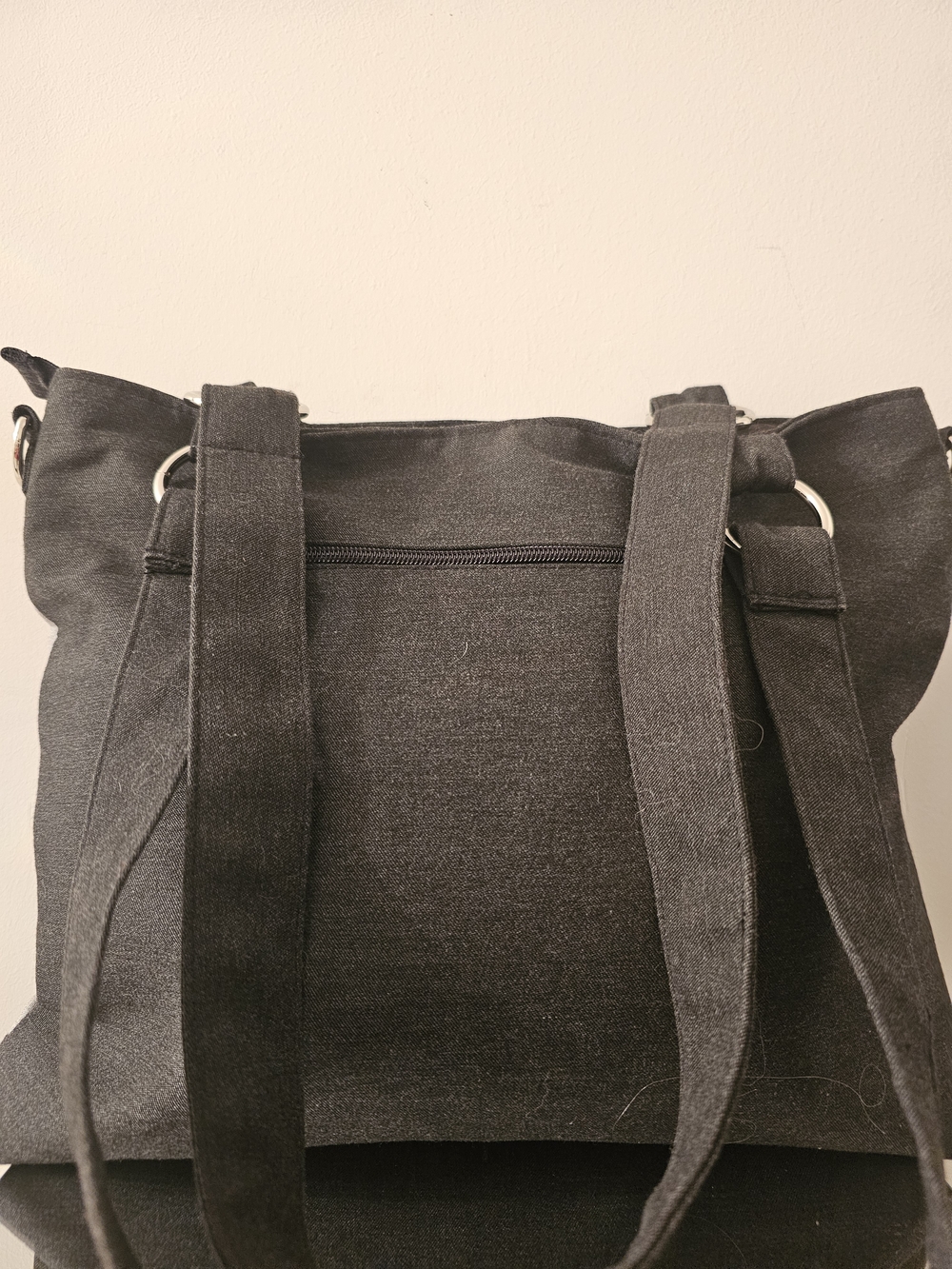 JAKS Women’s Gray Canvas Tote with Pink Tree Accent - Picture 2 of 4